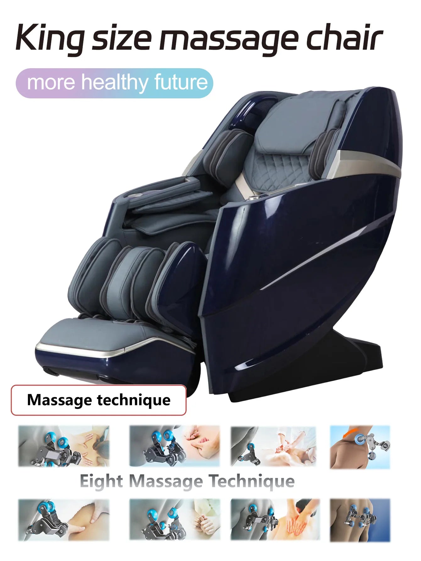 Multifunctional massage chair with eight automatic massage programs for the whole body, adjustable tilt angle，Relieve fatigue