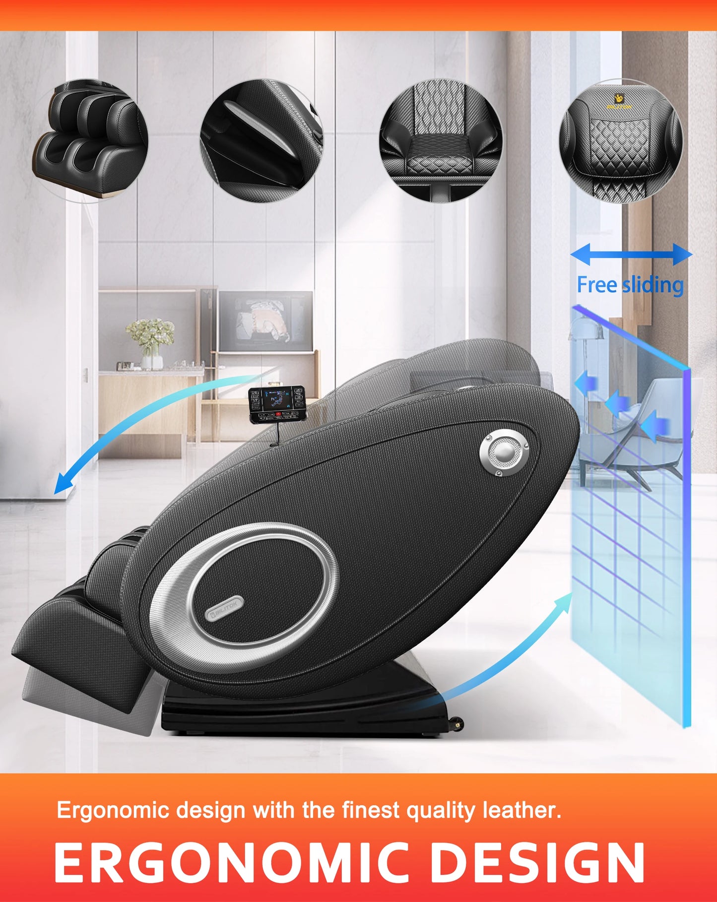 Full Body Massage Chair with Heating, Massage Chair Recliner with Zero Gravity, Bluetooth Speaker, Airbags, Foot Roller