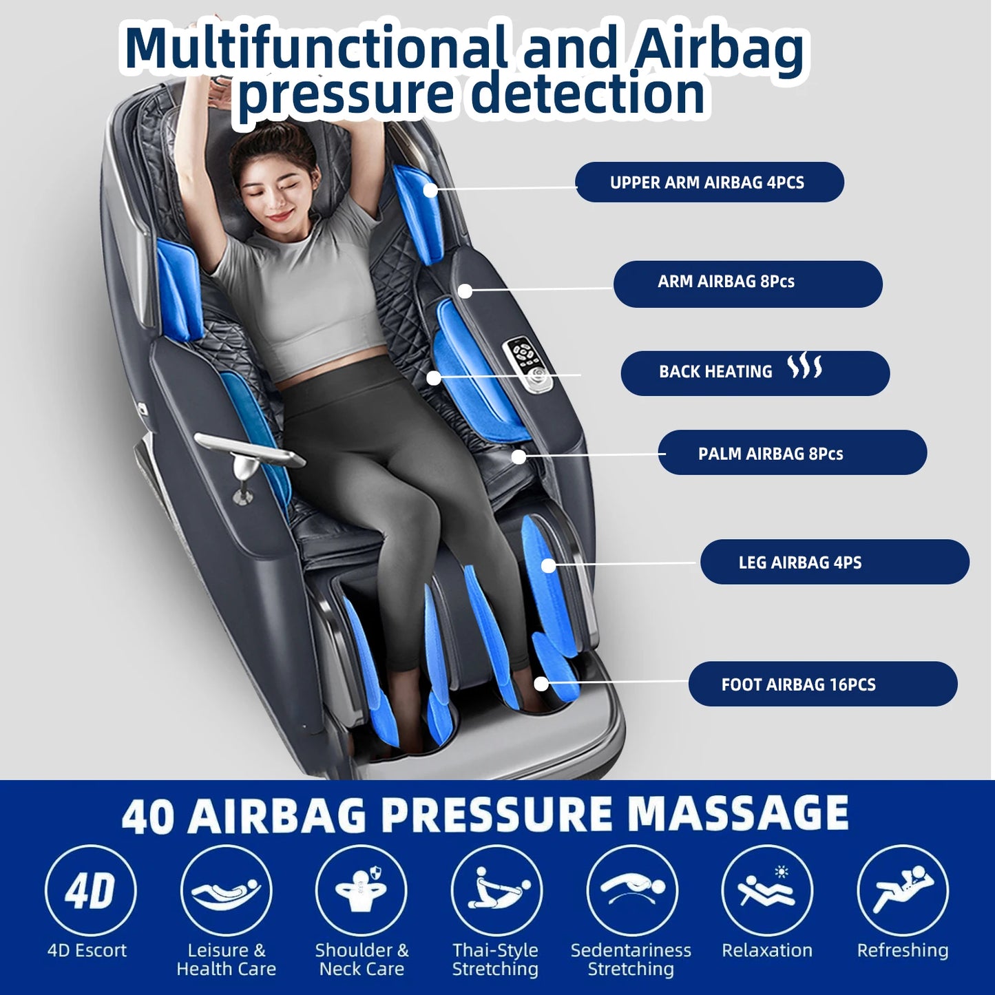 3 Year Warranty 4D SL-Track Zero Gravity full body AirBag Massager Chairs Home 3D Office Chair Luxury Electric Massage Sofa