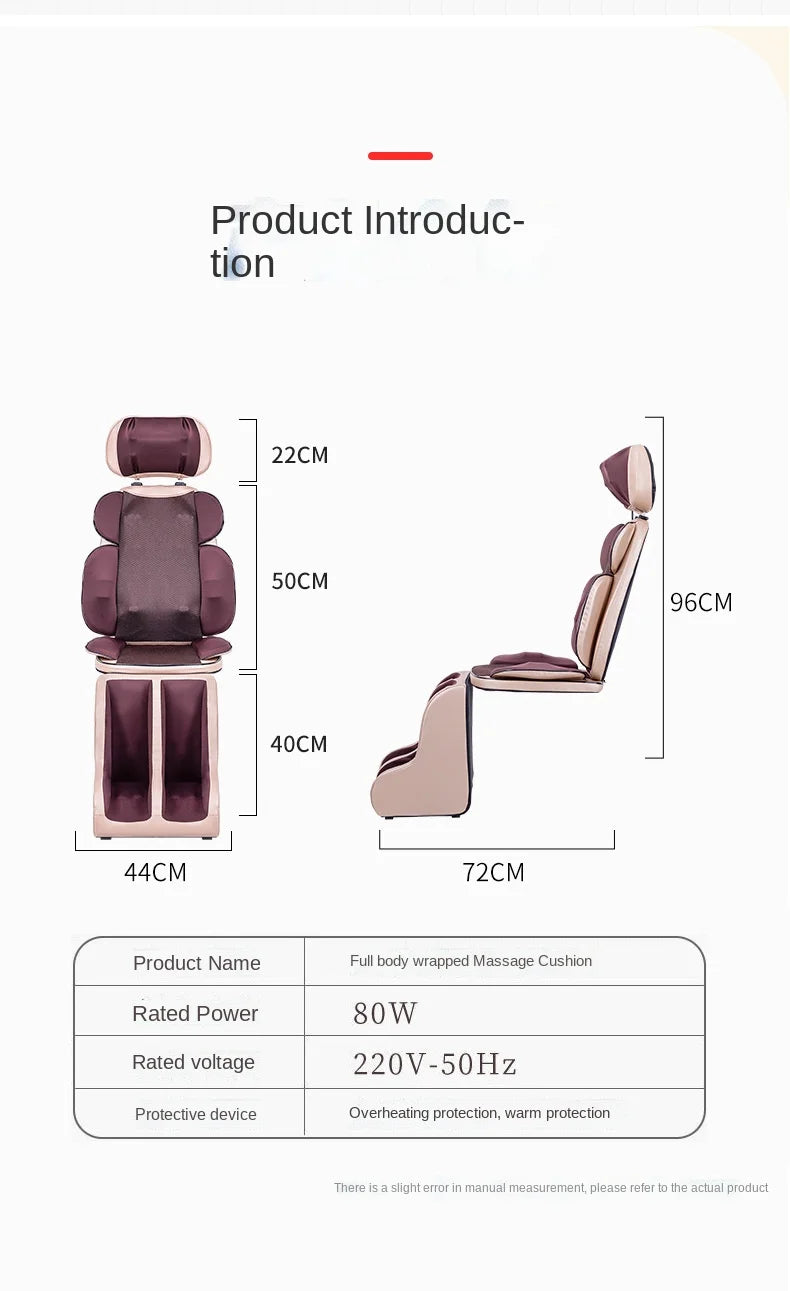 220V Massage Chair Cushion Body Multi-function Kneading Shoulder And Neck Massager Leg Sole Back Massage Cushion