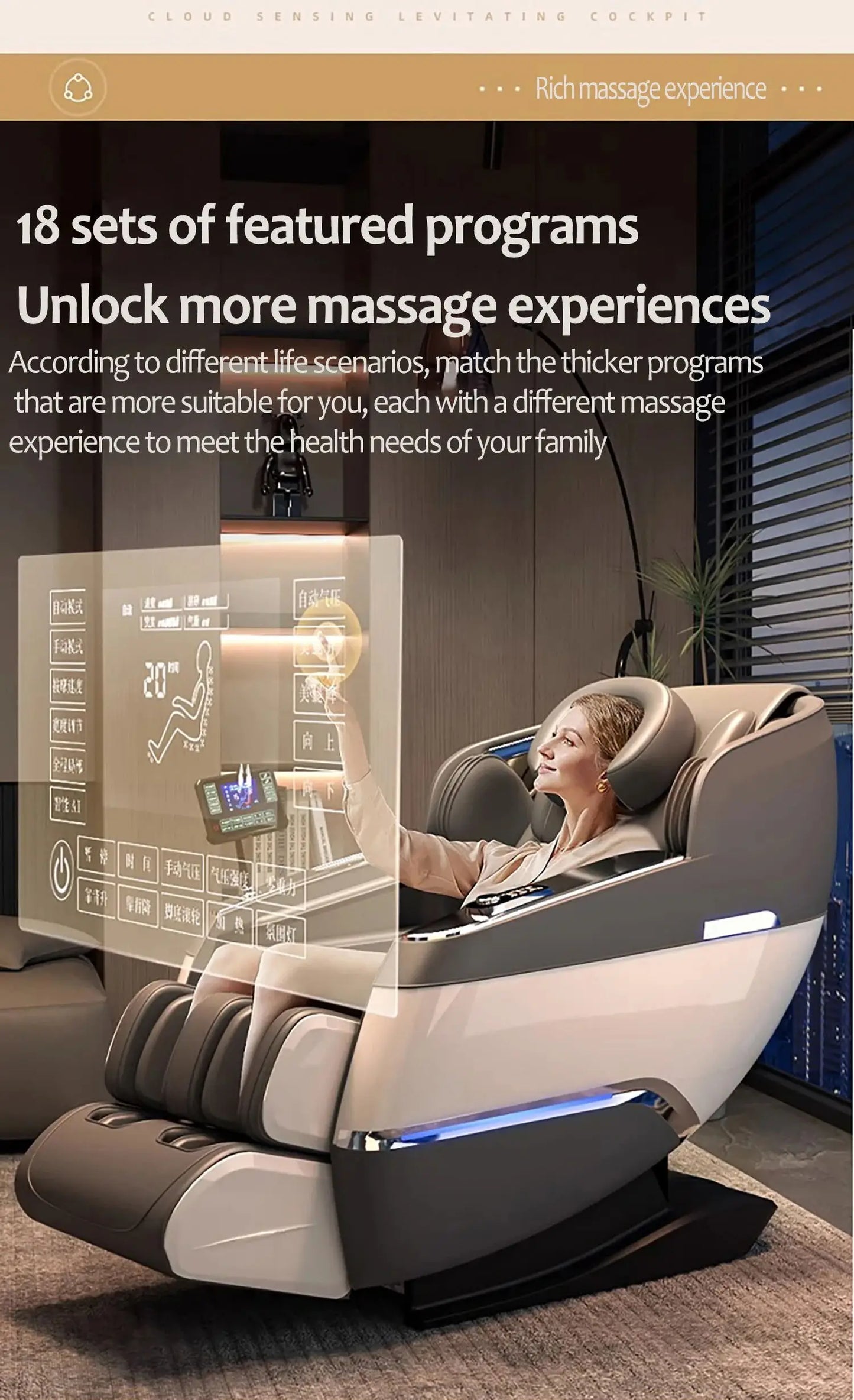 3 Year Warranty Home Full Body 4D Airbag Electric Jade Head Luxury Massage Chairs Zero Gravty 6D Massage Sofa Office Chair