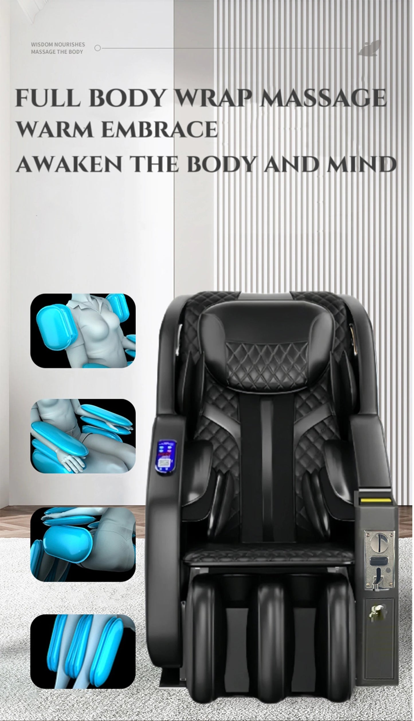 Full Body 4d Zero Gravity Electric Coin or Paper Currency Operated Massage Chair Automatic Body Kneading Multi-function Cheaper