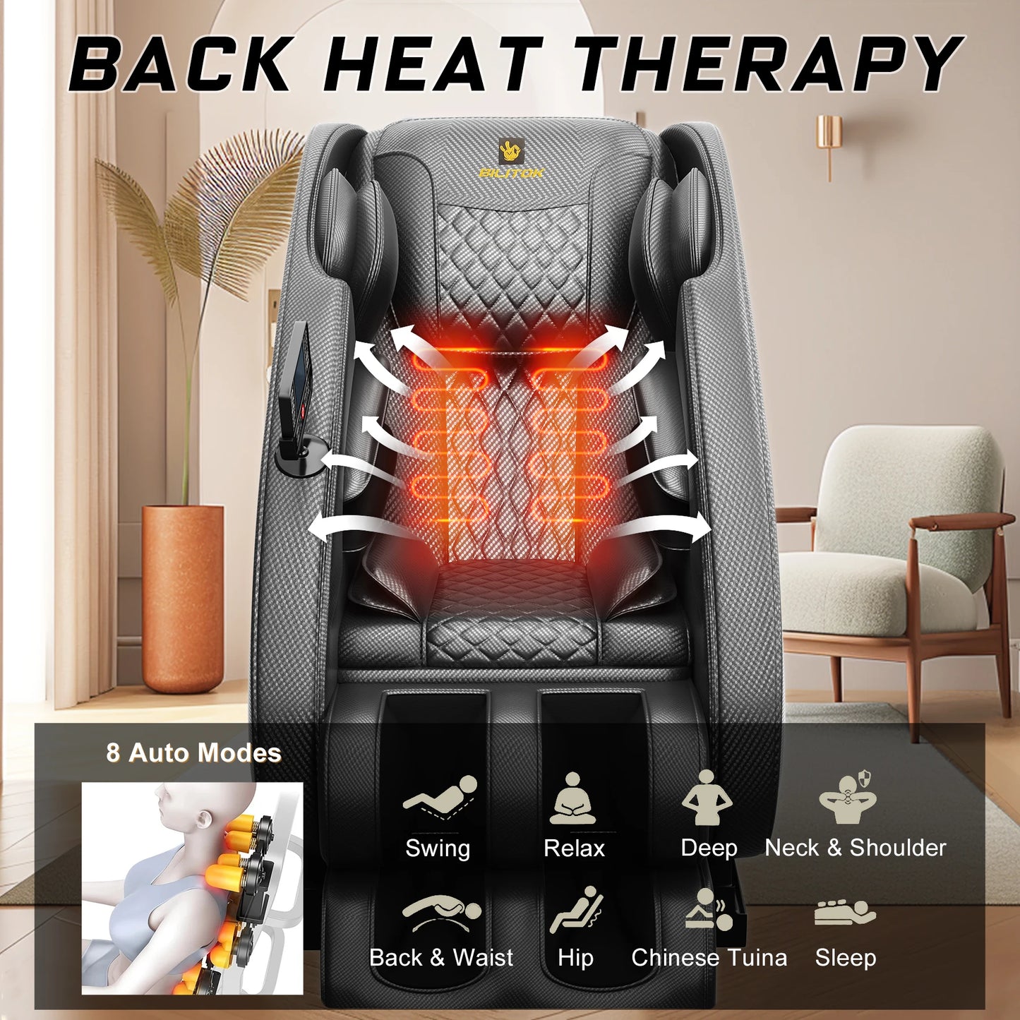 Massage Chair Recliner with Zero Gravity, Full Body Massage Chair with Heating, Bluetooth Speaker, Airbags, Foot Roller