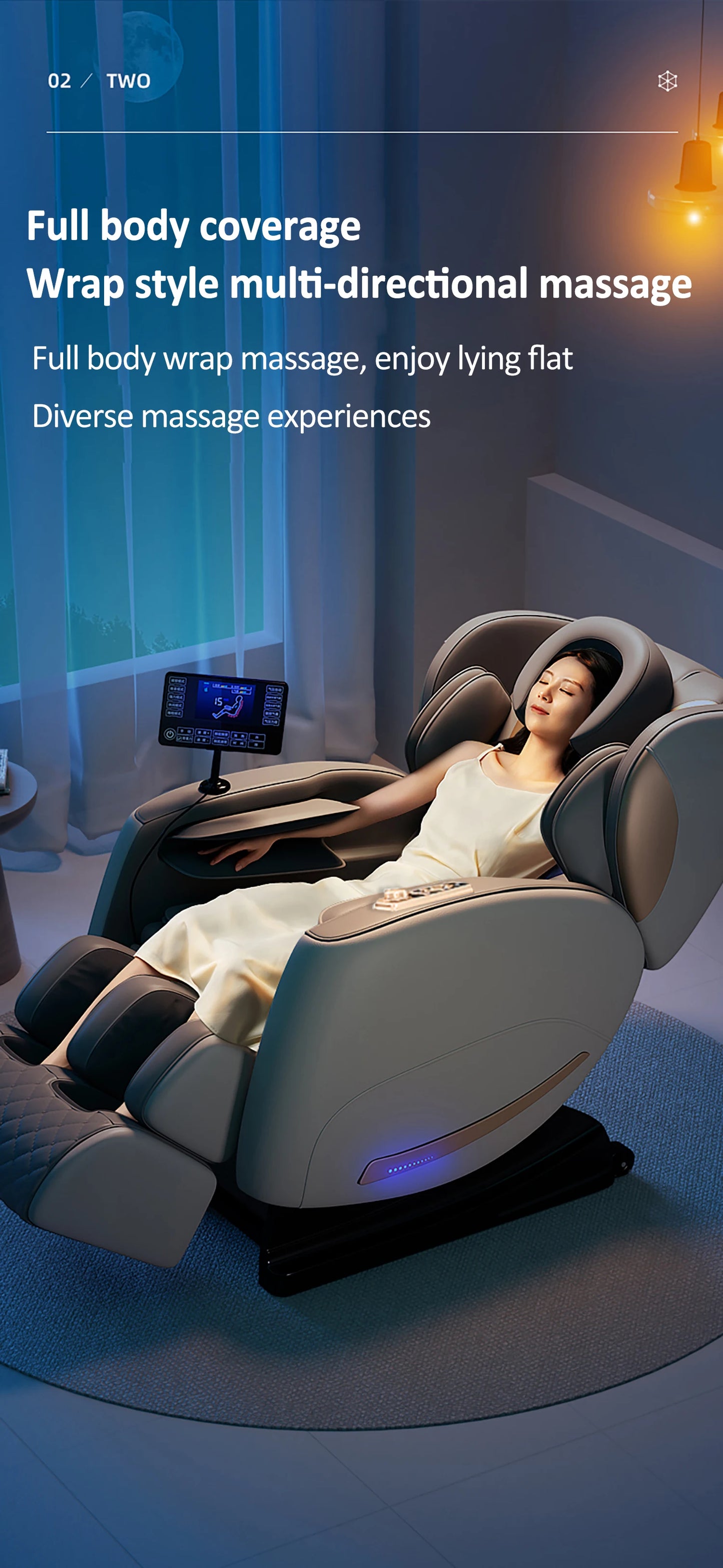 Luxury Electric Leisure Massage Chair Zero Gravity Intelligent Full Body Multi-Function Bluetooth Music U-Shaped Pillow+Shortcut