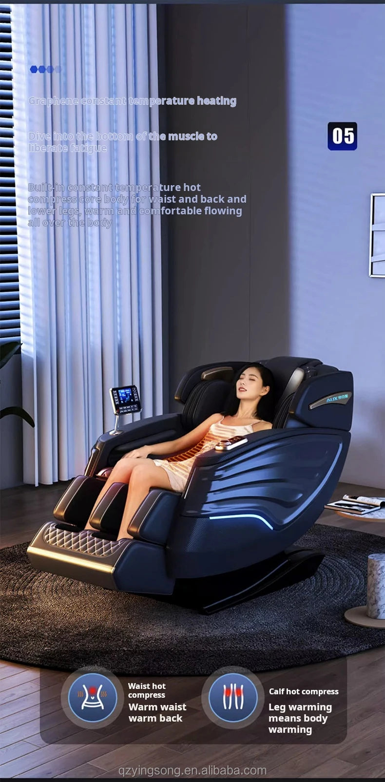 Full Body Professional 3D Zero Gravity Intelligent Electric Automatic Luxury Heating Shiatsu Massage Chair Rocking Sofa