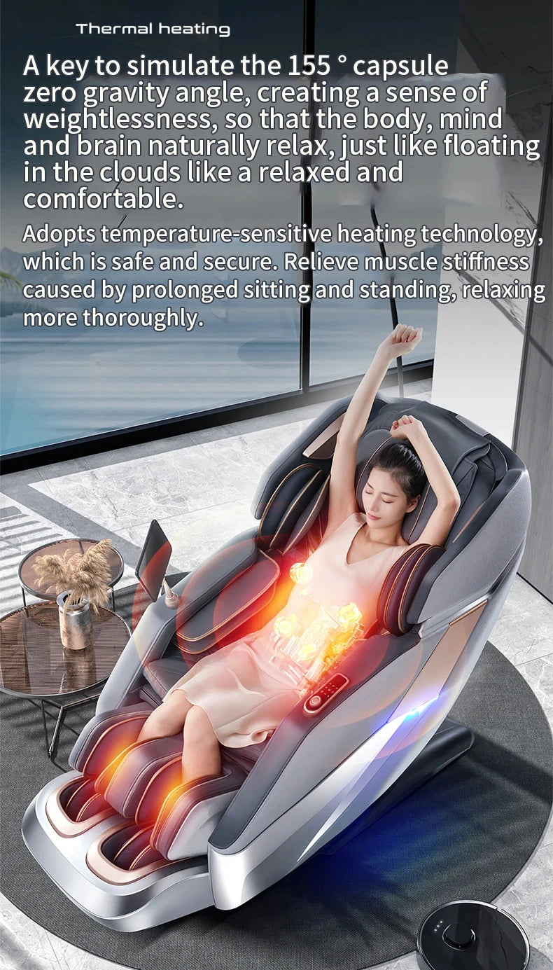 3 Year Warranty 4D Waist Heating Luxury Massage Chair Full body Airbag  SL Track Massage Sofa 3D Zero Gravity Home Office Chair