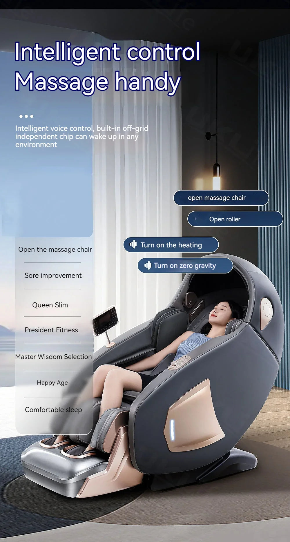 3 Year Warranty Dual-core 4D SL-Track Zero Gravity full body Massager Chairs Home 3D Office Electric leg lift Massage Sofa