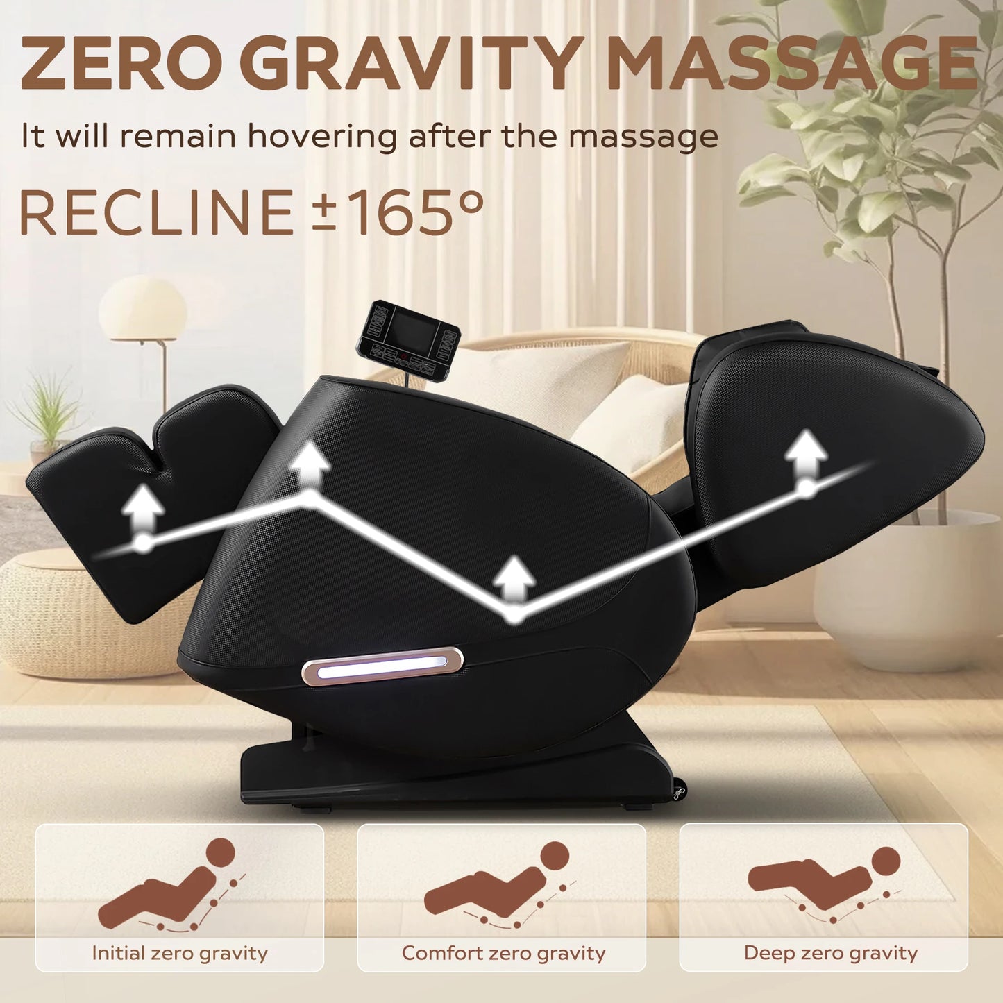 Full Body Massage Chair with Zero Gravity, Massage Chair Recliner with Heating, Airbags, Bluetooth Speaker, Foot Roller