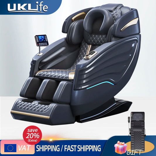 3  Year Warranty UKLife 4D SL-Track Full Body Air Bag Zero Gravity  Luxury Electric Massager Chairs For Office  Massage Sofa