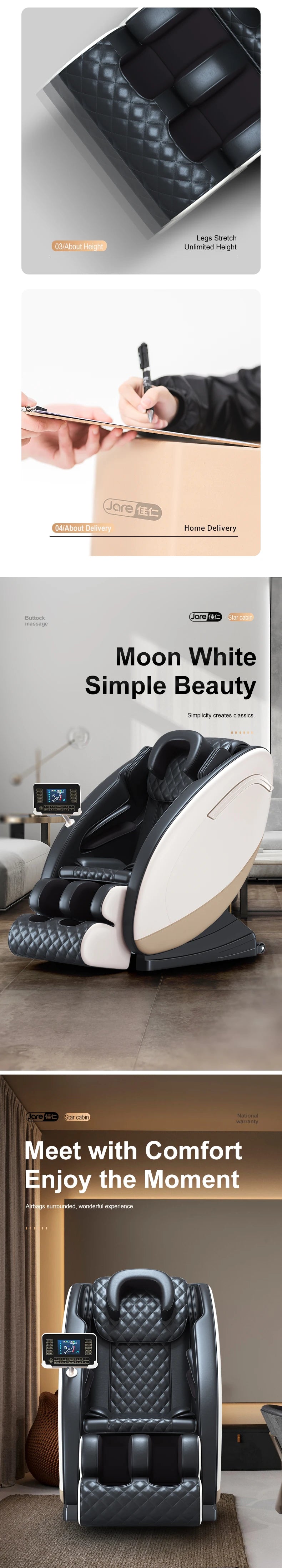 Home 4D electric heated massage chair Multi-functional whole body air bag wrapped zero gravity 3D massage office sofa chair