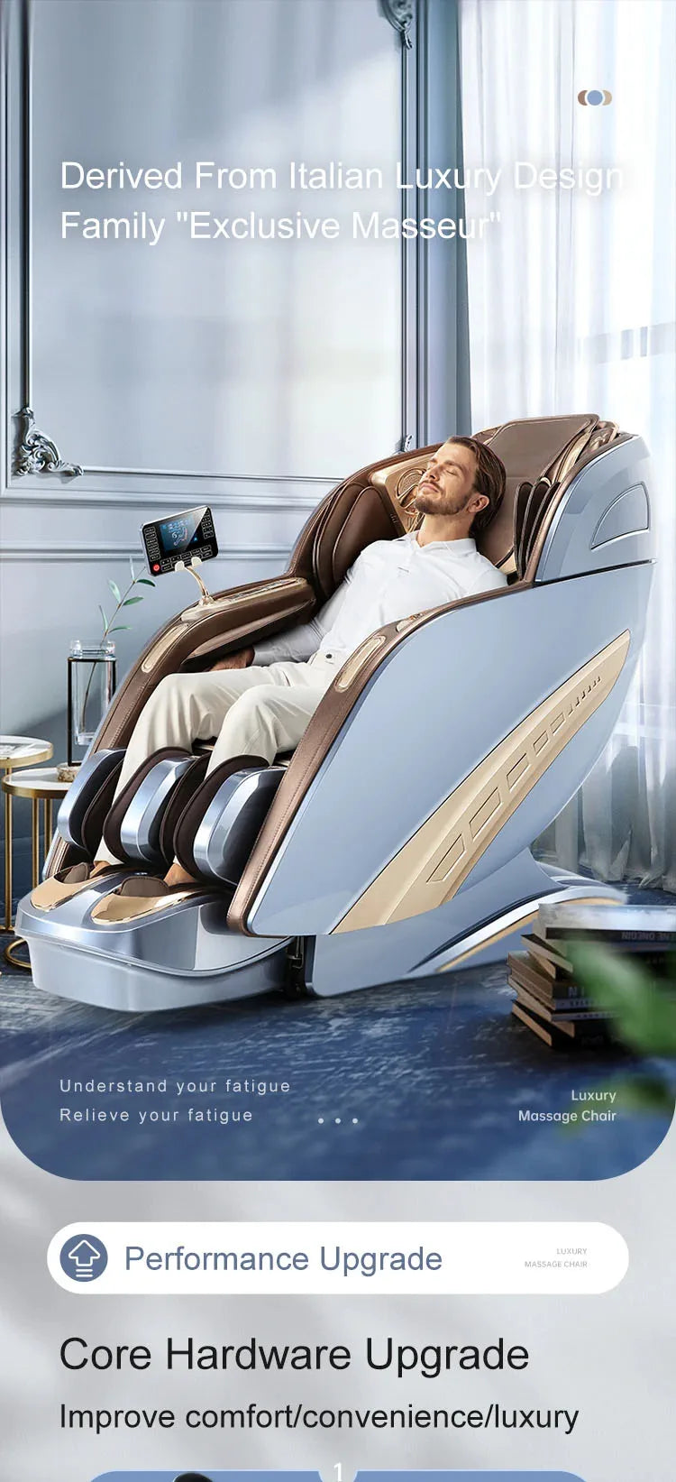 Massage Chair 4D with Zero Gravity Full Body Massage with Voice Control,Heating,LCD Remote Control,Foot Roller Massage Chair