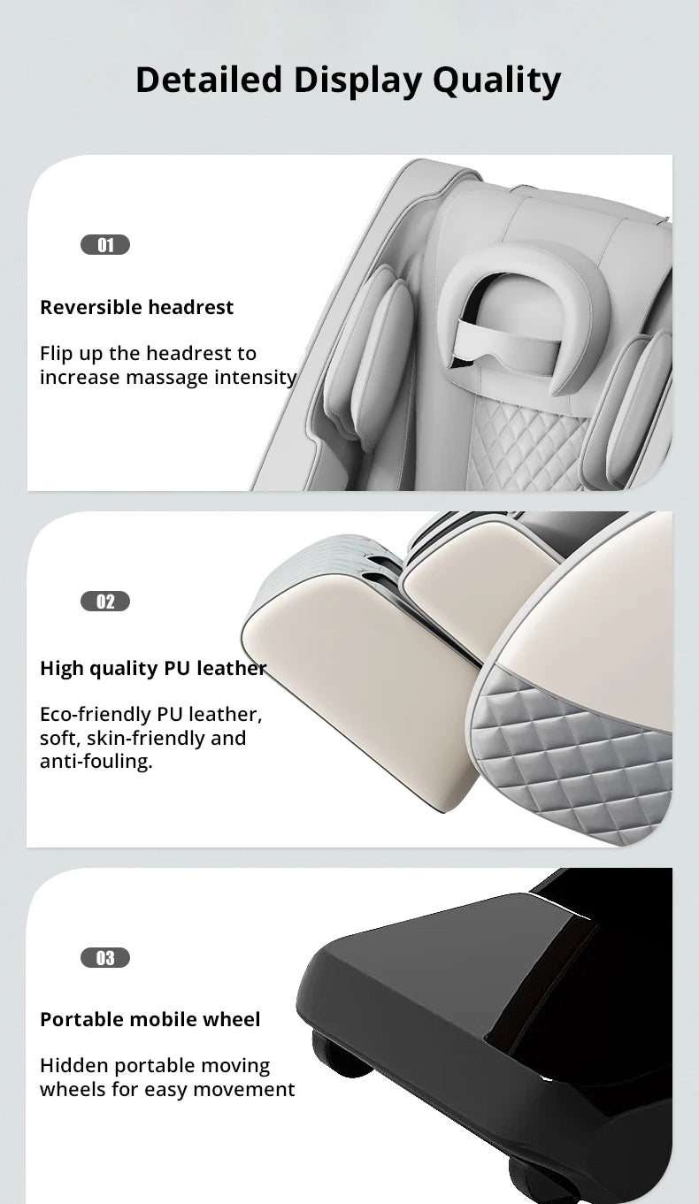 LEK-103 Low Price Fully Automatic HiFi Bluetooth Heating Zero Gravity Massage Chair with LCD Control Screen Hips Massage Roller