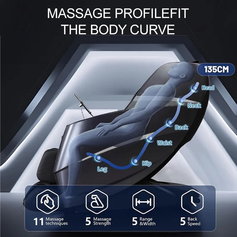 Multifunctional massage chair with eight automatic massage programs for the whole body, adjustable tilt angle，Relieve fatigue