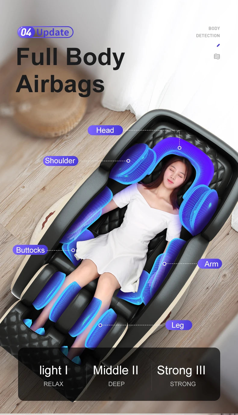 JR Full Body Professional 3D Home Zero Gravity Intelligent Electric Automatic Luxury Heating Shiatsu Massage Chair Rocking Sofa