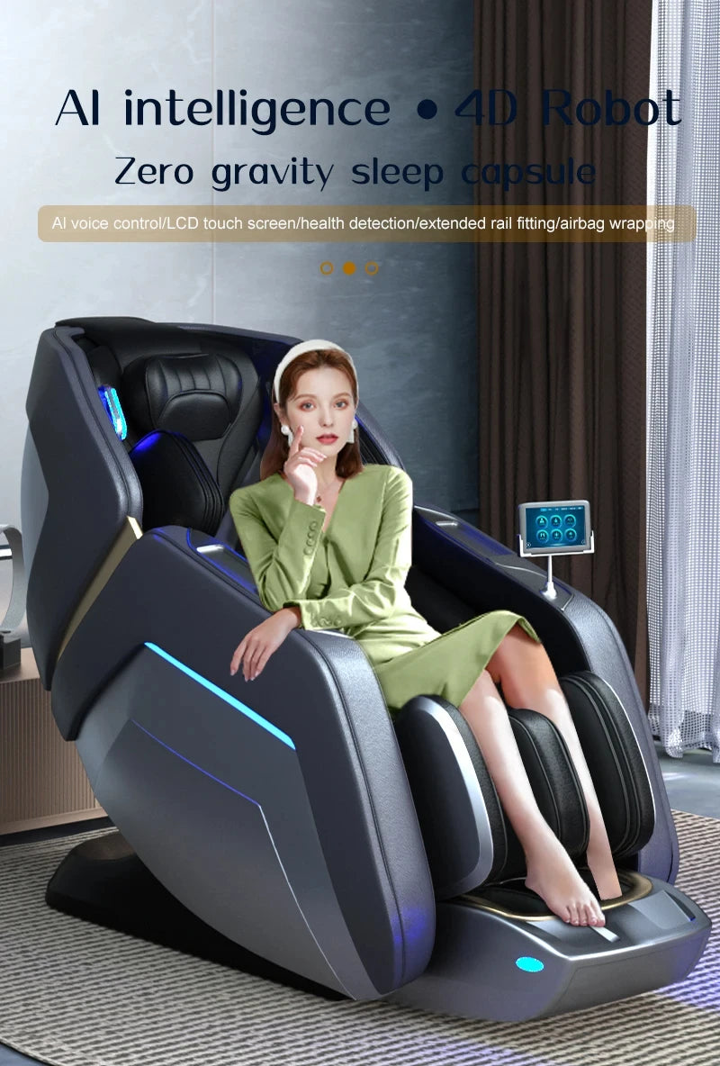 Massage Chair 4D with Zero Gravity Full Body with Voice Control,Back Heating,Bluetooth Speaker,Airbags Massage Chair