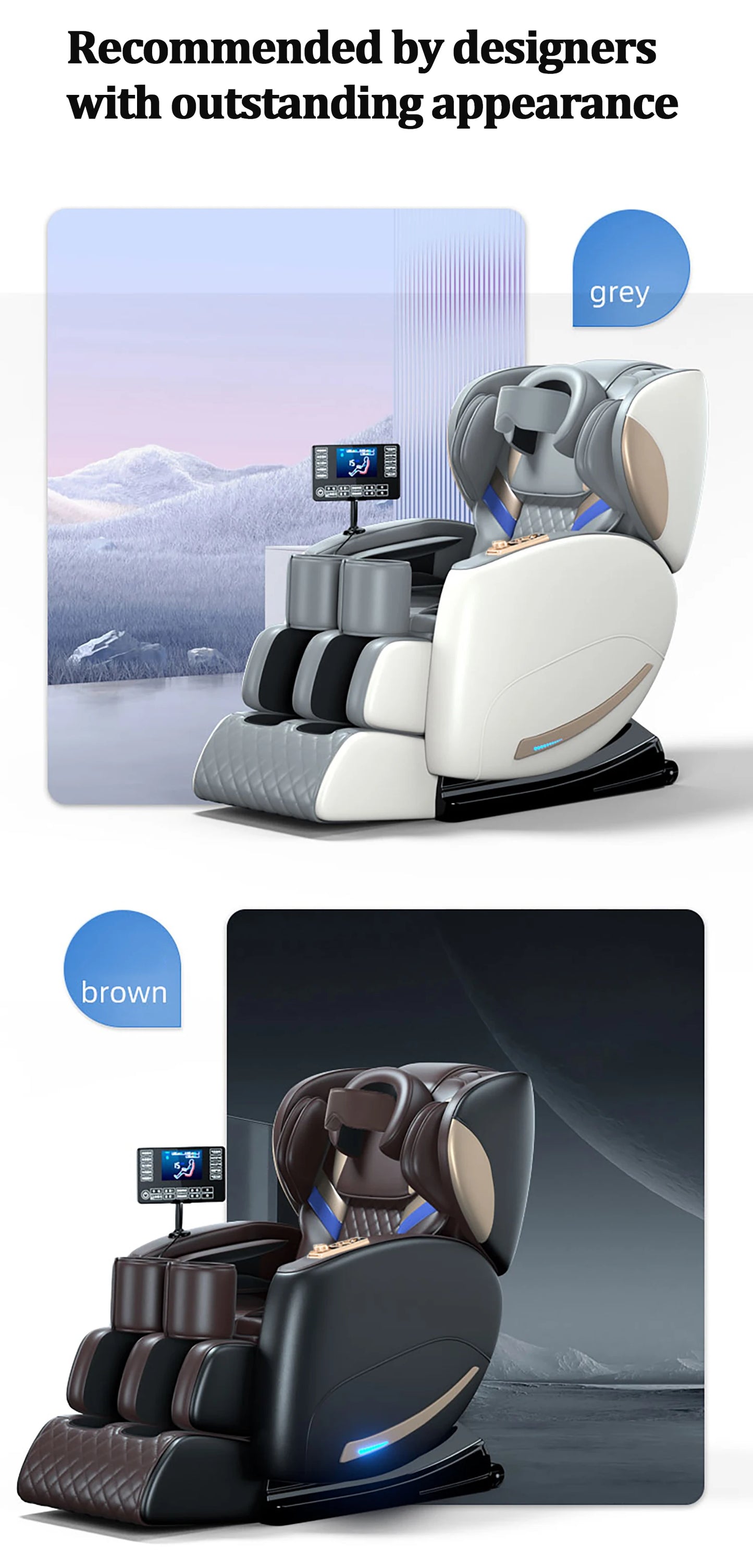 Luxury Electric Leisure Massage Chair Zero Gravity Intelligent Full Body Multi-Function Bluetooth Music U-Shaped Pillow+Shortcut