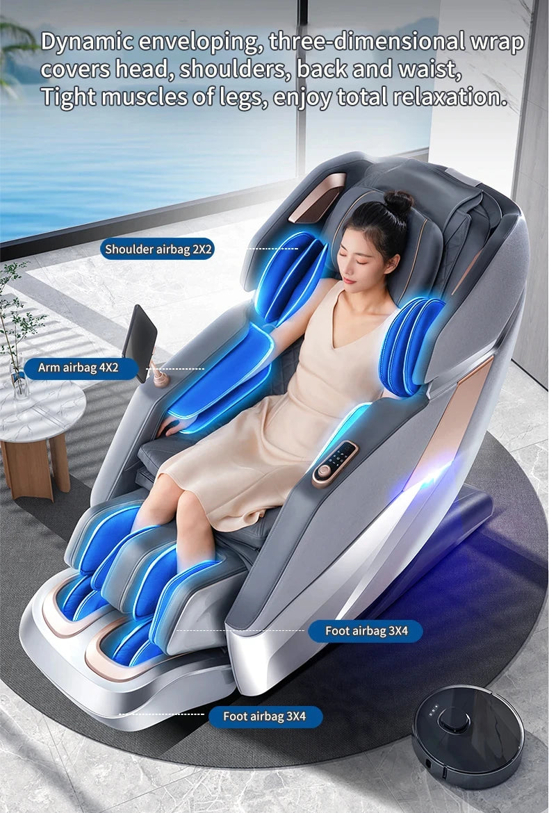 3 Year Warranty 4D Waist Heating Luxury Massage Chair Full body Airbag  SL Track Massage Sofa 3D Zero Gravity Home Office Chair