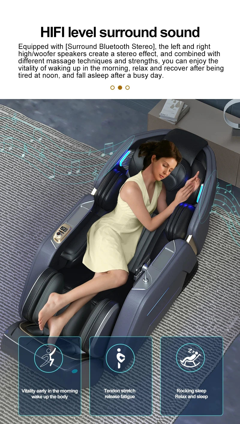 Massage Chair 4D with Zero Gravity Full Body with Voice Control,Back Heating,Bluetooth Speaker,Airbags Massage Chair