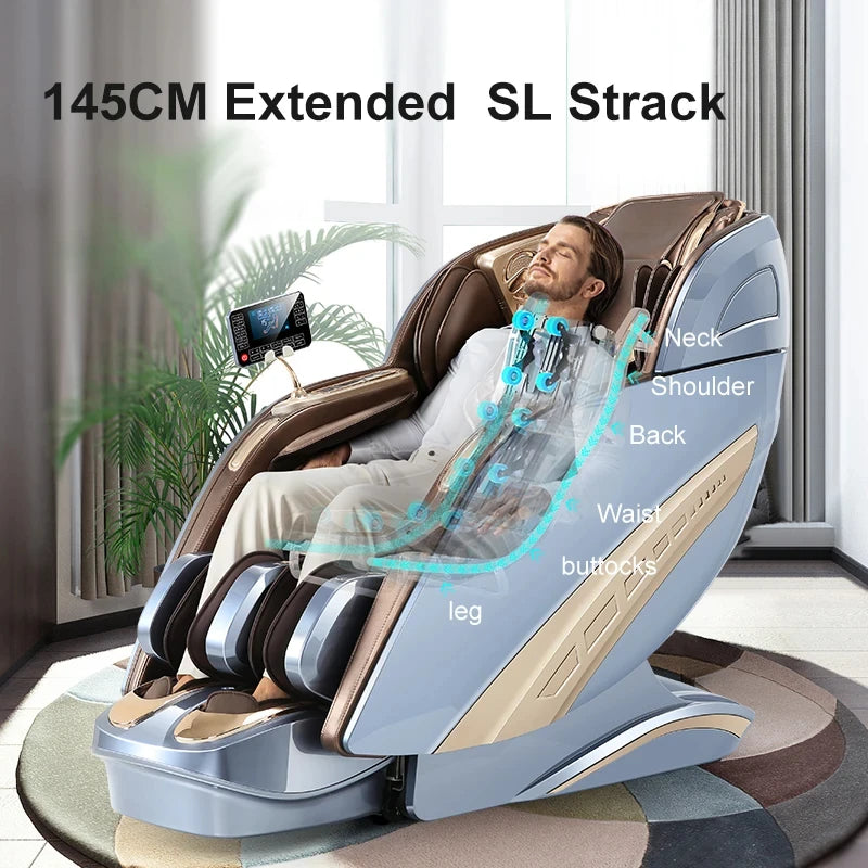 Massage Chair 4D with Zero Gravity Full Body Massage with Voice Control,Heating,LCD Remote Control,Foot Roller Massage Chair