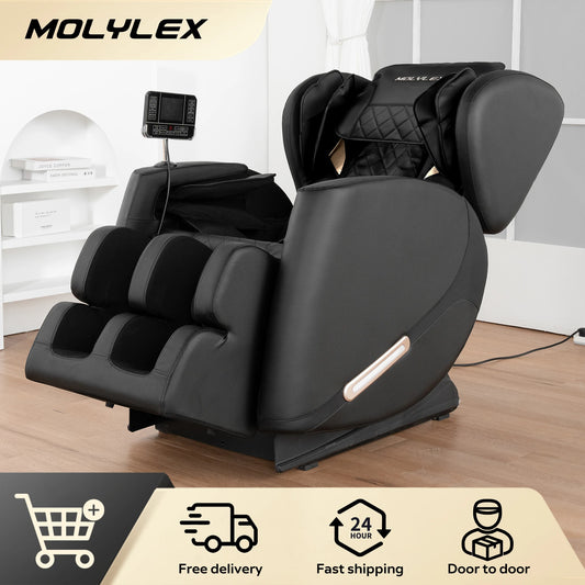 Massage Chair with Zero Gravity, Massage Chair Recliner with Heating, Airbags, Foot Roller，Bluetooth Speaker